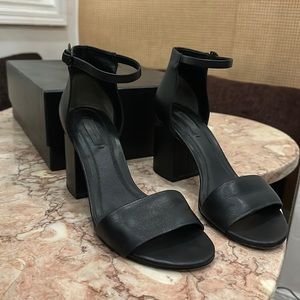 Alexander Wang Abby Black cutout leather heels size 38.